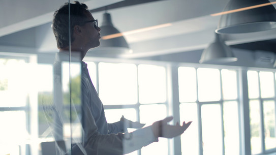 A CEO holds a presentation