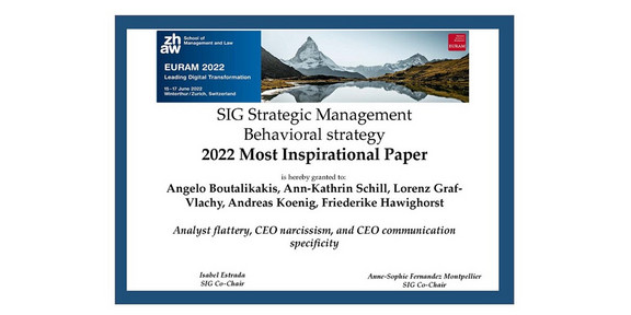 "Most Inspirational Paper" Award