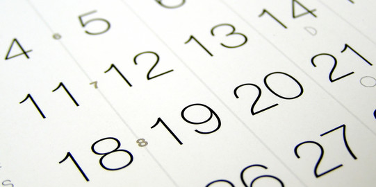 Zahlen aus einem Kalender im Detail